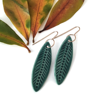 Porcelain Earrings Leaf
