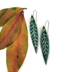 Porcelain Earrings Leaf-jewellery-The Vault