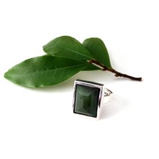 High Rise Step-Cut Greenstone Ring-jewellery-The Vault