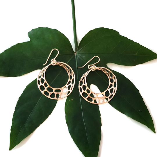 Mobius Earrings Gold Plate
