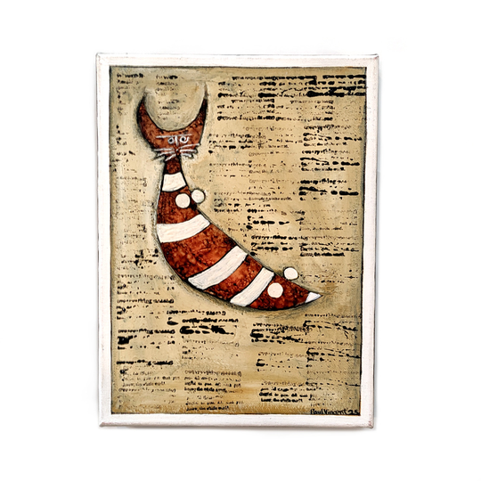 Cat (Float) Mixed Media Original Art