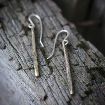 Tirau Earrings Reticulated Brass 
