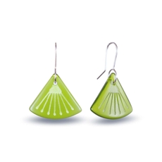 Glass Pohutukawa Flower Earrings Green-jewellery-The Vault