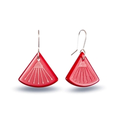 Glass Pohutukawa Flower Earrings Red-jewellery-The Vault