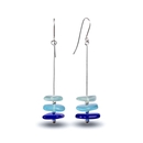 Glass Pancake Stack Earrings Blue