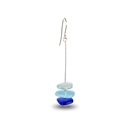Glass Pancake Stack Earrings Blue