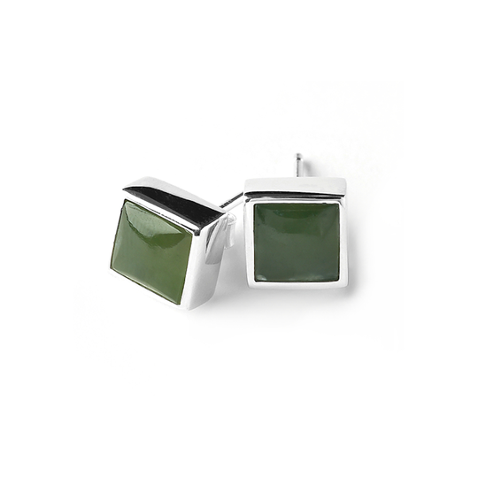 Pounamu Sqaure Studs
