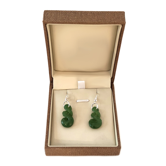 Pounamu Earrings Double Twist