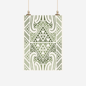 Tea Towel Kowhaiwhai Green