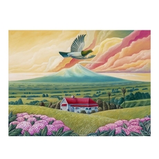 Kereru at South Taranaki A3 Print-artists-and-brands-The Vault