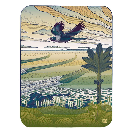 Tui at Whale Bay Raglan A3 Print