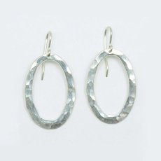 Oval Piriori Earrings Silver-jewellery-The Vault