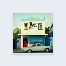Tiger Tea Box Frame White-artists-and-brands-The Vault