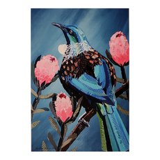 Tui with Proteas A4 Print-artists-and-brands-The Vault