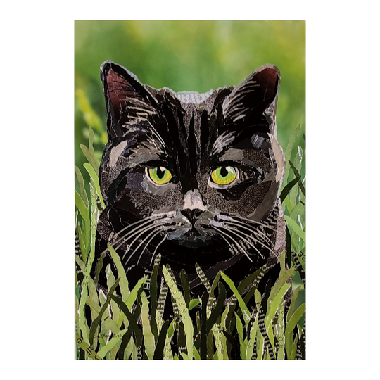 Black Knight on the Green Grass A4 Print