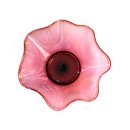 Fluted Glass Bowl Gold Ruby