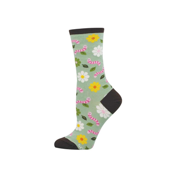 Woman's Socks Wiggly Worm Green