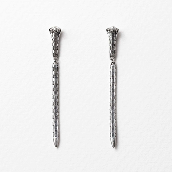 Rising Cobra Earrings Silver