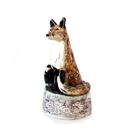 Fox Sculpture with Left Raven 