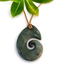 Inaga Flower Pounamu Pendant Koru Hook
