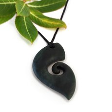 Hokitika Jade Pounamu Pendant Koru Hook-jewellery-The Vault
