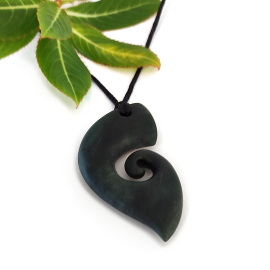 Hokitika Jade Pounamu Pendant Koru Hook