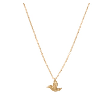 Fine Hummingbird Necklace Gold Plate