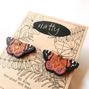 Red Admiral Butterfly Earrings