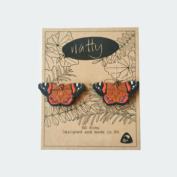 Red Admiral Butterfly Earrings