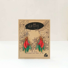 Harakeke Flower Earrings-jewellery-The Vault