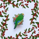 Kakariki Karaka Orange Fronted Parakeet Enamel Pin