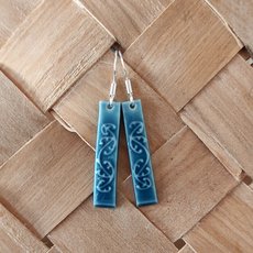 Blue Mangopare Rectangle Earrings-jewellery-The Vault
