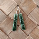 Green Mangopare Rectangle Earrings