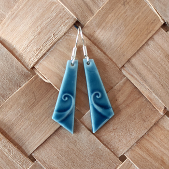 Blue Koru Detail Medium Earrings