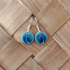 Blue Round Koru Earrings-jewellery-The Vault