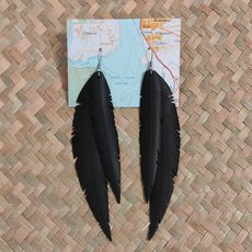 Double Feather Jacinda Earrings-jewellery-The Vault