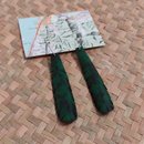 Green Small Feather Earrings