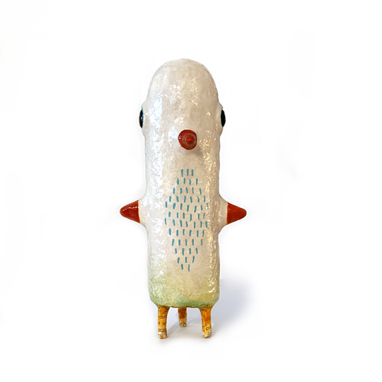 Wij Bird Totem Paper Mache Sculpture