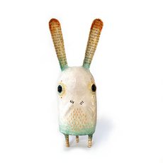 Jin Rabbit Totem Paper Mache Sculpture-artists-and-brands-The Vault