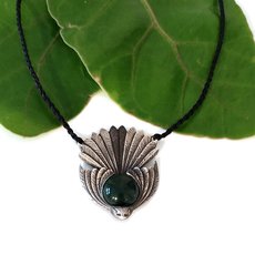 Silver Piwakawaka Pendant with Pounmau-jewellery-The Vault