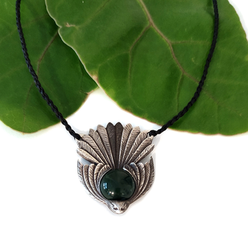 Silver Piwakawaka Pendant with Pounmau