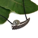 Silver Fern Pendant with Pounmau