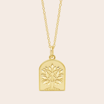 Tree of Life Grounded Necklace Gold Plate
