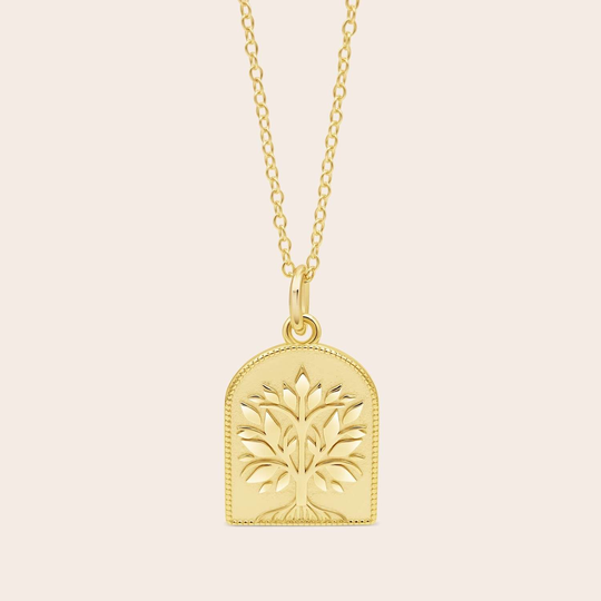 Tree of Life Grounded Necklace Gold Plate