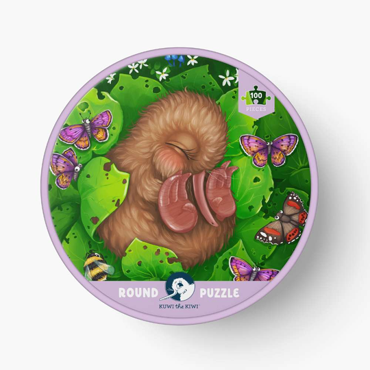 Kiwi Chick Nap Round Puzzle 100 Piece