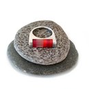 Scarlet Red Opal Acrylic Aluminium Ring