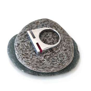 Rose Opal Acrylic Aluminium Ring