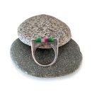 Bright Green Green Opal Rose Acrylic Aluminium Ring