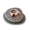 Rose Purple Yellow Opal Acrylic Aluminium Ring