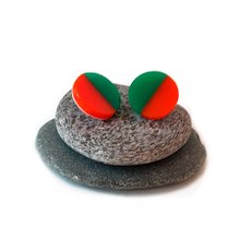 Green Orange Acrylic Stud Earrings-jewellery-The Vault